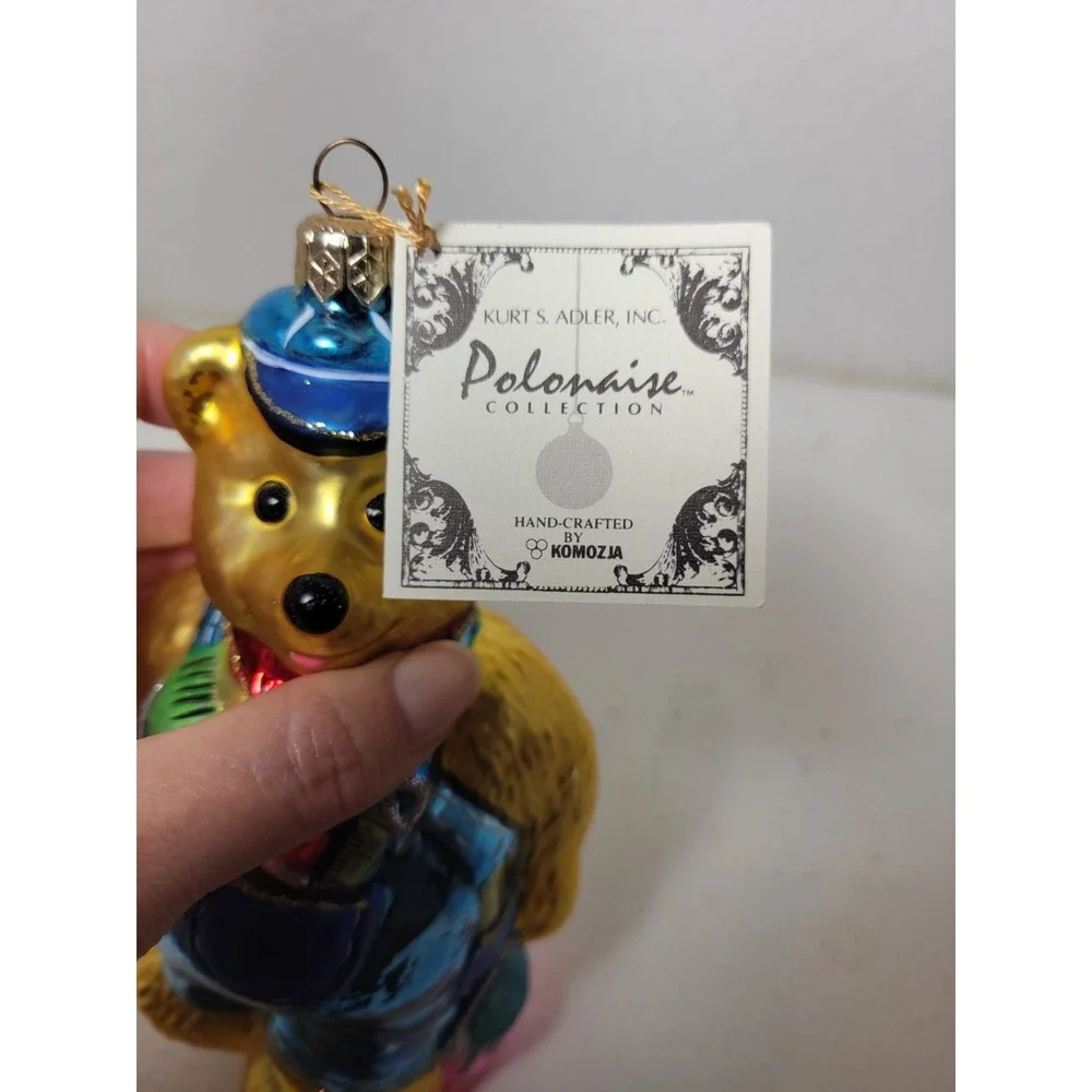 Kurt Adler Polonaise Bear Painter Ornament Komozja Blown Glass AP958 - READ